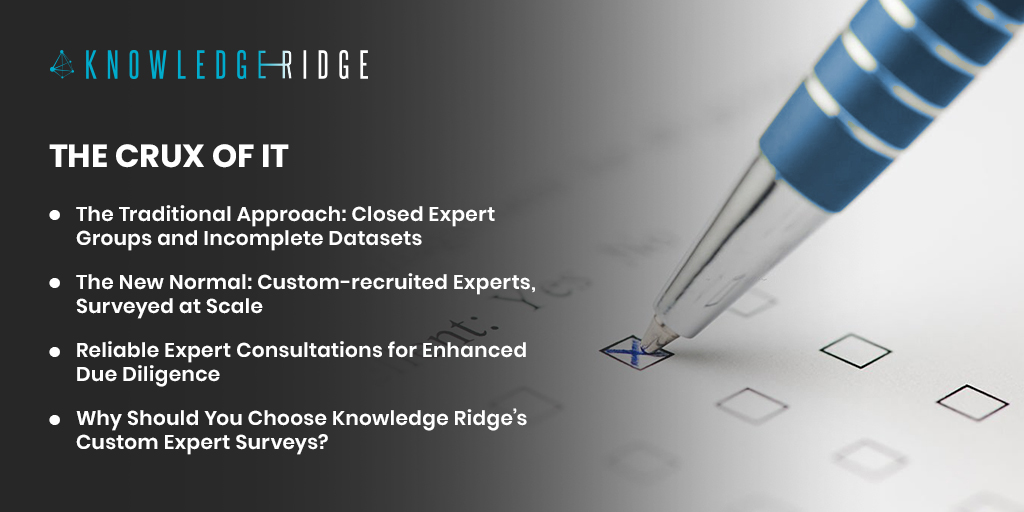 Due diligence expert surveys